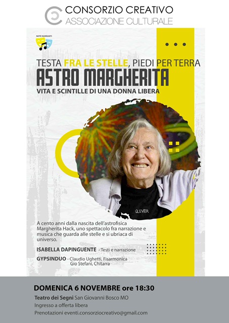 ASTRO MARGHERITA – testa fra le stelle e piedi per terra